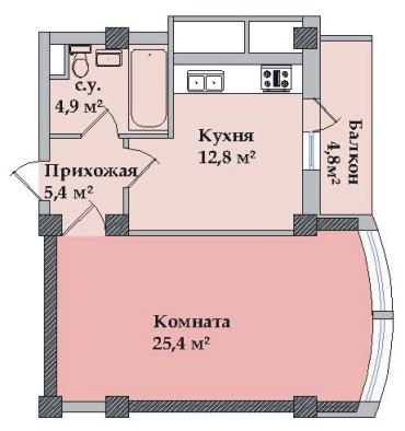 Планировки: 1-Комнатные, Жилой комплекс пр. Героев Сталинграда
