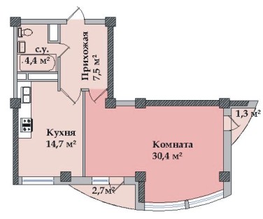 Планировки: 1-Комнатные, Жилой комплекс пр. Героев Сталинграда
