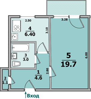 Планировки: 1-Комнатные, 9-ти этажные дома (польский проект)
