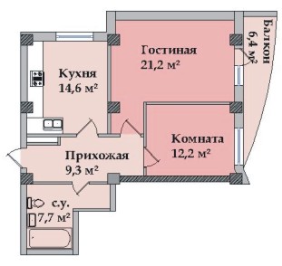 Планировки: 2-Комнатные, Жилой комплекс пр. Героев Сталинграда
