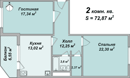 Планировки: 2-Комнатные, Жилой Комплекс ул. Ак. Павлова 142-Б
