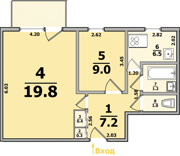 Планировки: 2-Комнатные, 9-ти этажные дома (панельные, польский проект)
