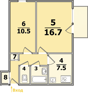 Планировки: 2-Комнатные, 9-ти этажные дома (кирпичные)
