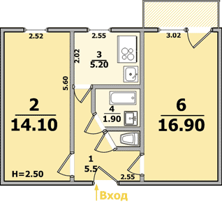 Планировки: 2-Комнатные, 16-ти этажные дома (ул. Мира, ХТЗ, Клочковская, Познаньская)
