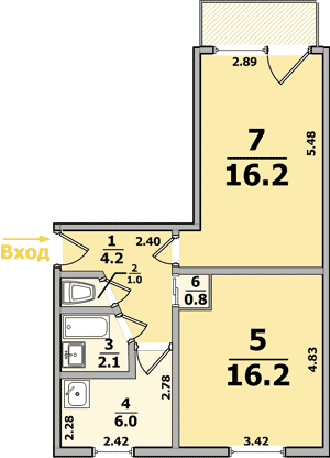 Планировки: 2-Комнатные, 5-ти этажные дома (панельные) Салтовка
