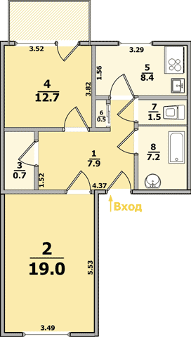 Планировки: 2-Комнатные, 5-ти этажные дома (кирпичные) сталинка
