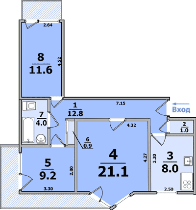 Планировки: 3-Комнатные, 9-ти этажные (кирпичные, угловой балкон)
