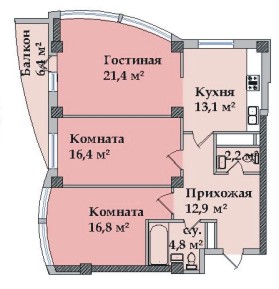 Планировки: 3-Комнатные, Жилой комплекс пр. Героев Сталинграда

