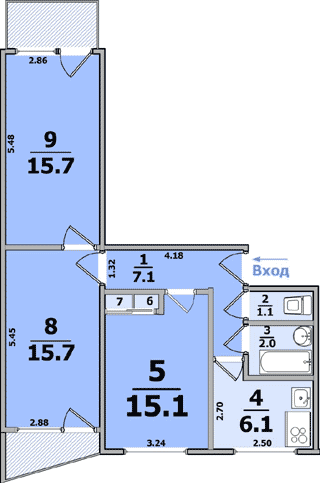 Планировки: 3-Комнатные, 9-ти этажные (панельные)
