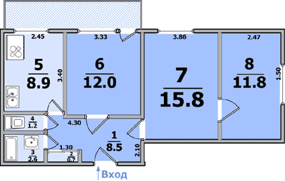 Планировки: 3-Комнатные, 14-ти этажные дома (кирпичные, завод им. Шевченка)
