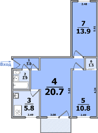 Планировки: 3-Комнатные, 5-ти этажные (панельные, смежный с/у)
