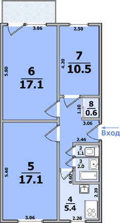 Планировки: 3-Комнатные, 5-ти этажные (панельные, раздельные комнаты)
